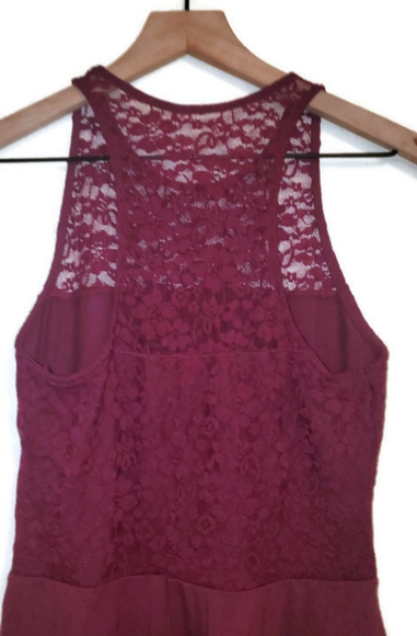 Hollister Lace A-Line Mini Dress Maroon/Burgundy Red Size Medium - Picture 5 of 7